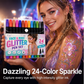 📢 BUY 2 GET 1 FREE! ⏰ 24-Color Face & Body Glitter Marker Set with Dual Tips – Skin-Safe, Sweat-Resistant & Dazzling Sparkle ✨