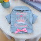 🎉 LIMITED TIME 50% OFF! 👗 Cute Princess Denim Dog Jacket – Stylish Adjustable Clothing for Small & Medium Dogs, Soft Washed Denim with Bow Accent 🐩✨