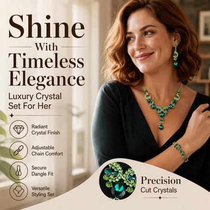 🎉 LIMITED TIME 50% OFF! 💎 Sparkling Rhinestone Necklace and Earrings Jewelry Set – Dazzling Crystal Accents & Elegant Matching Design ✨