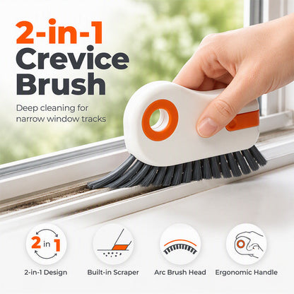 🧹 LIMITED TIME 50% OFF! 2-in-1 Window Groove Cleaning Brush with Built-in Scraper – Narrow Crevice Tool with Hard Bristles ✨