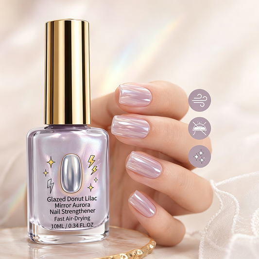🎉 LIMITED TIME 50% OFF! 💅 Lilac Glossy Mirror Nail Strengthener – Strengthens Weak Nails, Fast Air-Drying & Long-Lasting Radiance ✨