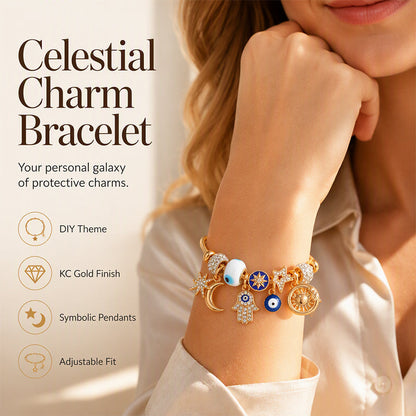 🎉 LIMITED TIME 50% OFF! 🌙 Celestial Sun Moon Charm Bracelet – Adjustable Chain, Shiny Alloy & Rhinestone Details ✨