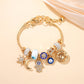 🎉 LIMITED TIME 50% OFF! 🌙 Celestial Sun Moon Charm Bracelet – Adjustable Chain, Shiny Alloy & Rhinestone Details ✨