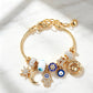 🎉 LIMITED TIME 50% OFF! 🌙 Celestial Sun Moon Charm Bracelet – Adjustable Chain, Shiny Alloy & Rhinestone Details ✨