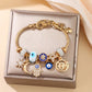 🎉 LIMITED TIME 50% OFF! 🌙 Celestial Sun Moon Charm Bracelet – Adjustable Chain, Shiny Alloy & Rhinestone Details ✨