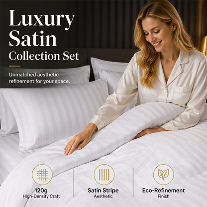 📢 LIMITED TIME 50% OFF! 🛏️ Premium Hotel Style Bedding Set – Luxury Satin Stripe, 120G High-Density Fabric & Elegant Design ✨