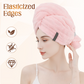 🎉 LIMITED TIME 50% OFF! 💇‍♀️ Large Hair Towel with Secure Band for Women – Fast Absorbency, Soft Coral Fabric & Elasticized Edges ✨