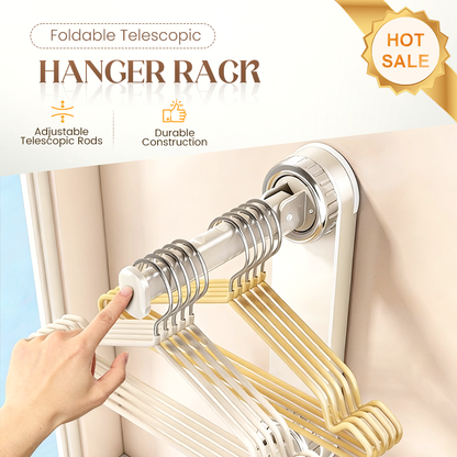 🏠 LIMITED TIME 50% OFF! Foldable Telescopic Suction-Cup Hanger Rack – No-Drill Retractable Clothes Drying Pole – Strong Load-Bearing & Durable ABS ✨