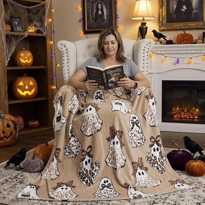 🎉 LIMITED TIME 50% OFF! 👻 Halloween Ghost Print Cozy Throw Blanket – Vibrant Digital Printing, Premium Flannel & Multipurpose – Perfect Holiday Gift ✨