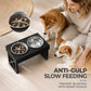 🎉 LIMITED TIME 50% OFF! 🐕 Elevated Dog Bowls with Slow Feeder & Stainless Steel Bowls – Ergonomic Adjustable Feeding Station – 3 Height Settings ✨