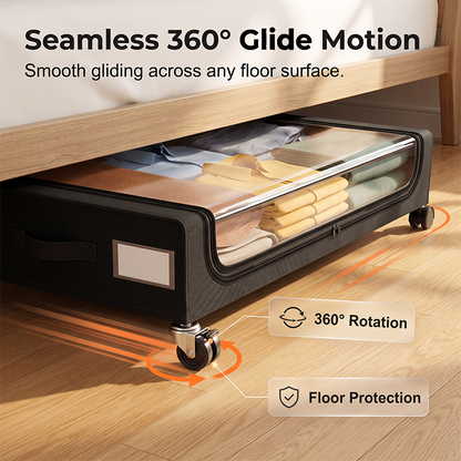 🎉 LIMITED TIME 50% OFF! 📦 Large-Capacity Underbed Storage Cart – Space-Saving, Heavy-Duty Steel Frame & 360° Glide Wheels – Declutter Your Bedroom ✨