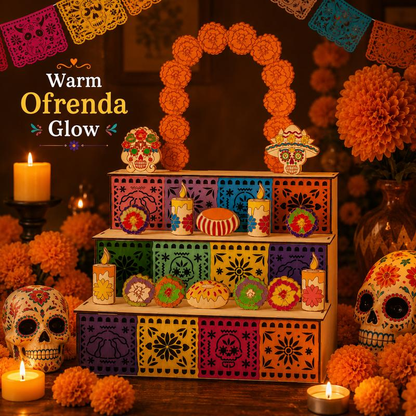 🎉 50% OFF! 💀🌼 Day of the Dead 3-Tier Wooden Ofrenda Altar – Exquisite Hollowed Patterns, DIY Painting Option & Easy No-Tool Assembly – Honor Loved Ones Beautifully 🕯️✨