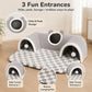🐱🕳️ LIMITED TIME 50% OFF! 🔮 3-in-1 Plush Cat Tunnel & Bed – Three Fun Entrances, Interactive Pom-Pom Toys & Cozy Checkered Mat ✨