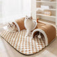 🐱🕳️ LIMITED TIME 50% OFF! 🔮 3-in-1 Plush Cat Tunnel & Bed – Three Fun Entrances, Interactive Pom-Pom Toys & Cozy Checkered Mat ✨