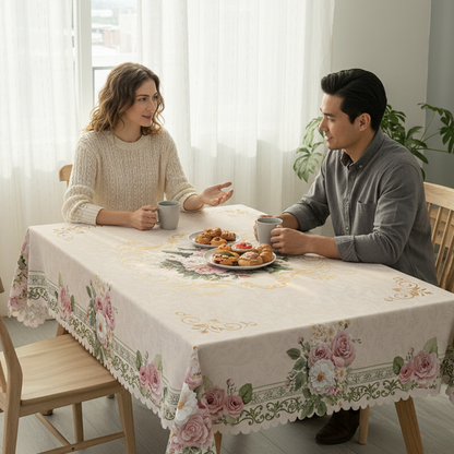 🌸 LIMITED TIME 50% OFF! 🍽️ Waterproof Floral Print Tablecloth for Dining & Parties – Stain-Resistant, HD Printing & Durable Polyester – Elegant & Easy Care ✨