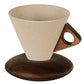 ☕ 50% OFF! 🍂 Vintage Coffee Cup – Wooden Handle & Saucer – Stylish & Rustic – Handcrafted Pottery with Ergonomic Wood Accents ✨