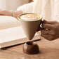 ☕ 50% OFF! 🍂 Vintage Coffee Cup – Wooden Handle & Saucer – Stylish & Rustic – Handcrafted Pottery with Ergonomic Wood Accents ✨