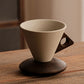 ☕ 50% OFF! 🍂 Vintage Coffee Cup – Wooden Handle & Saucer – Stylish & Rustic – Handcrafted Pottery with Ergonomic Wood Accents ✨