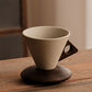 ☕ 50% OFF! 🍂 Vintage Coffee Cup – Wooden Handle & Saucer – Stylish & Rustic – Handcrafted Pottery with Ergonomic Wood Accents ✨