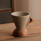 ☕ 50% OFF! 🍂 Vintage Coffee Cup – Wooden Handle & Saucer – Stylish & Rustic – Handcrafted Pottery with Ergonomic Wood Accents ✨