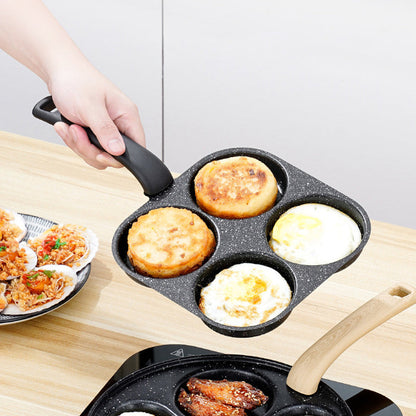 🍳 SAVE 50%! 🥞 4-Cup Non-Stick Pan – Perfect for Breakfast, Even Heating & Easy Flip – Food-Grade Coating & Durable Cast Iron ✨