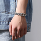 📿 SAVE 50%! ✨ Men's Retro Mantra Bracelet – Six-Syllable Design, Stylish & Meaningful – Vintage Silver Finish with Dual-Chain Look ✨