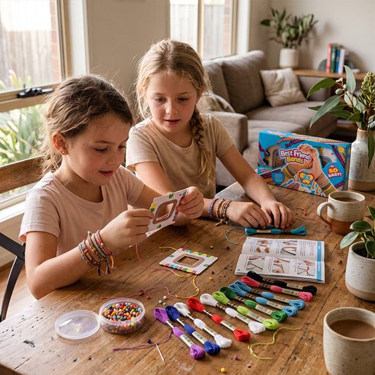 🌈 LIMITED-TIME 50% OFF! 🎨 Kids DIY Bracelet Making Kit – Creative Weaving, Rich Color Selection & Safe Non-Toxic Materials – Screen-Free Fun for Hours ✨