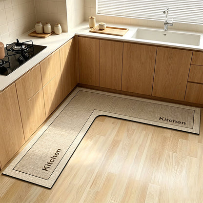💧 50% OFF! ✨ Quick-Dry Kitchen Mat – L-Shape Diatomite Design, Absorbent & Non-Slip, Cushioned Comfort – Keeps Cooking Areas Cleaner & Drier 🍳