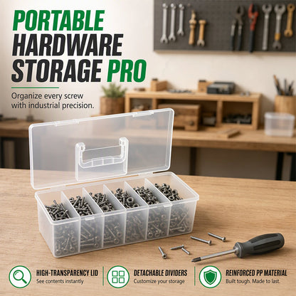 🔧 LIMITED-TIME 50% OFF! 🧰 Portable Hardware Parts Organizer – High-Transparency Design, Customizable Grids & Ergonomic Carry – Declutter Your Workshop ✨