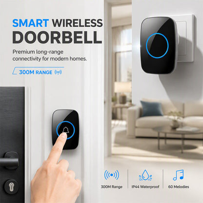 🔔 LIMITED-TIME 50% OFF! 📶 Long Range Smart Wireless Doorbell – 300M Range, IP44 Weatherproof & Elegant LED Ring – Reliable for Any Home 🏡