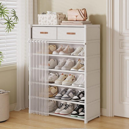 👟 LIMITED-TIME 50% OFF! 🏠 Multi-Layer Shoe Rack – 360° Dustproof Protection, Removable Shelves & Dual Top Drawers – Compact Space-Saving Design ✨