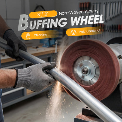 ✨ LIMITED‑TIME 50% OFF! ⚡8"/10" Non‑Woven Airway Buffing Wheel – Multi‑Material, Wet & Dry Polishing ✨