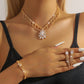 🌸 50% OFF NOW! ✨ Elegant Lotus Rhinestone Jewelry Set – Sparkling Diamond-Like Accents, Premium Copper Base & Adjustable Chain – Complete Polished Look for Any Occasion 💎