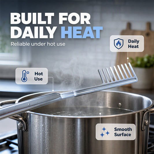 📢 50% OFF! ⏰ Multifunctional Stainless Steel Pasta Strainer – Premium 304 Food-Grade Steel, Efficient Comb Design & Ergonomic Long Handle – One Tool, Endless Kitchen Uses ✨