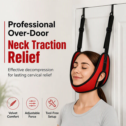 🩺 50% OFF! 🧘 Over-Door Cervical Traction Device – Comfort-Fit Cradle, Easy Door Setup & Adjustable Straps – Gentle Neck Relief at Home ✨