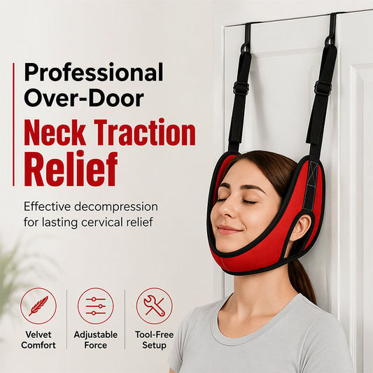 🩺 50% OFF! 🧘 Over-Door Cervical Traction Device – Comfort-Fit Cradle, Easy Door Setup & Adjustable Straps – Gentle Neck Relief at Home ✨