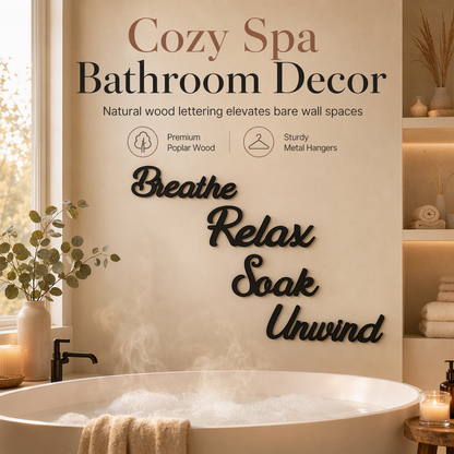 ⏳ LIMITED-TIME 50% OFF! ⏰ 4-Piece Farmhouse Bathroom Wall Decor Set – Elegant 3D Cutout Signs, Premium Poplar Wood & Flexible Layout – Cozy Spa Vibes at Home 🛁🧱✨