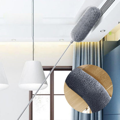 🧹 50% OFF! ✨ Retractable Rod Fiber Dust Cleaning Artifact – Electrostatic Dust Trap, Flexible Bend & Washable Microfiber – Clean High Places Without Ladders 🏠