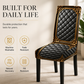 📢📢 50% OFF!! ⏰ Washable Stretch Chair Cover – Baroque Gold Carved Patterns, Infinite Stretch Fit & High-Density Elastic Fabric – Royal Elegance for Your Dining Room ✨
