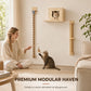 🐱 50% OFF! ✨ Cat Climbing Rope with Solid Wood Bracket – Pure Pine Modular Design, Dual-Mount for Window or Wall & Thickened Sisal Rope – Vertical Fun, Floor Space Saved 🏠