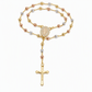 ⛪ 50% OFF! ✨ Retro Gold Tone Virgin Mary Crucifix Cross Pendant Necklace – Tricolor Beaded Y-Chain, Sacred Vintage Emblem & 14K Plated Finish – Elegant Faith-Inspired Style 💛