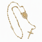 ⛪ 50% OFF! ✨ Retro Gold Tone Virgin Mary Crucifix Cross Pendant Necklace – Tricolor Beaded Y-Chain, Sacred Vintage Emblem & 14K Plated Finish – Elegant Faith-Inspired Style 💛