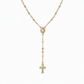⛪ 50% OFF! ✨ Retro Gold Tone Virgin Mary Crucifix Cross Pendant Necklace – Tricolor Beaded Y-Chain, Sacred Vintage Emblem & 14K Plated Finish – Elegant Faith-Inspired Style 💛