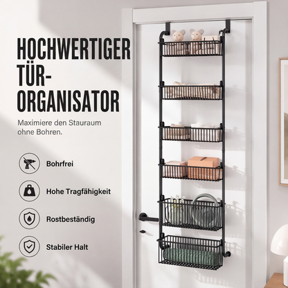🚪 50% OFF! ✨ Over the Door Hanging Organizer – Drill-Free Installation, Multi-Tier Carbon Steel Baskets & Space-Saving Design – Practical Storage for Any Room 🧺