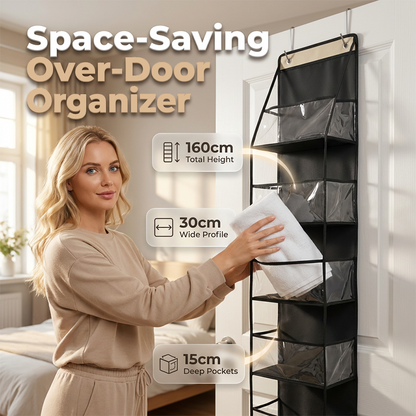 🚪 50% OFF! ✨ Space-Saving Over-Door Organizer – Multi-Tier Vertical Storage, Transparent Front Windows & Sturdy PP Board Support – Clear Clutter in Seconds 🧺