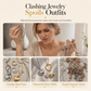 💎 50% OFF! ✨ Gold Plated Heart Shaped Rhinestone Jewelry 4-Piece Set – Necklace, Earrings, Bracelet & Ring – Brilliant Crystal Shimmer for Red-Carpet Elegance 💛