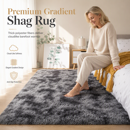 🛋️ 50% OFF! ✨ Thickened Plush Shaggy Area Rug – Premium Gradient Tie-Dye Design, Thermal Cushioning & Non-Slip Safety Backing – Cozy Comfort for Every Room 🏠