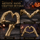 💀 50% OFF! 🎃 Skeleton Figurine – Gothic Heart Hand Gesture, Hand-Painted Bone Details & Solid Resin Build – Spooky Desk & Shelf Decor ✨
