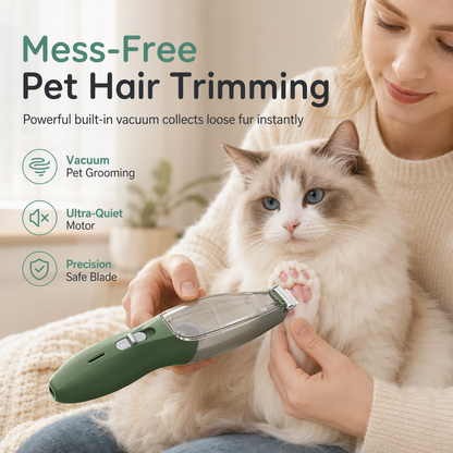 🐾 50% OFF! ✨ Low Noise Pet Grooming Kit – Dual Motor Vacuum Clippers, Safe Rounded Blades & Powerful Vortex Suction – Mess-Free Hair Capture for Cats & Dogs ✂️