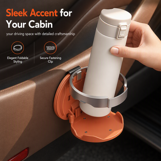 ⏰Multifunctional Foldable Car Door Cup Holder Large Diameter Drink and Water Bottle Storage Rack